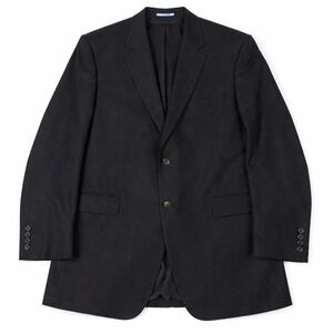 Canali Wool Suit Jacket 58T (US 48L) Black Two‎ Button Made in Italy READ